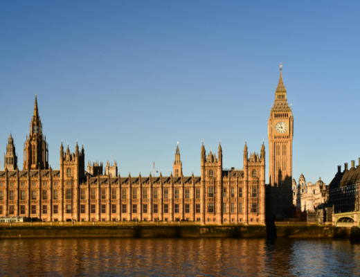 Iconic Big Ben and Houses of Parliament in London