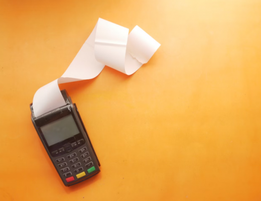 Paper Calculator with Orange Background