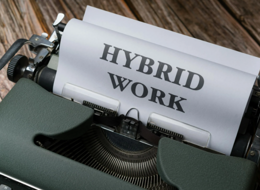 Hybrid Work Sitting on a Typewriter