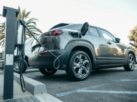 Electric Car That's Plugged In
