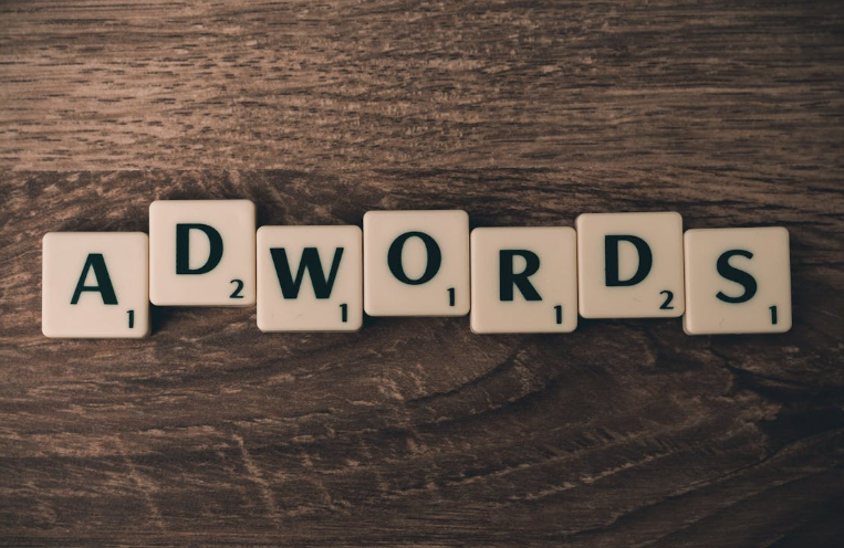 Adwords Spelled Out Using Scrabble Letters