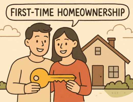 Cartoon Depiction of First Time Homebuyers