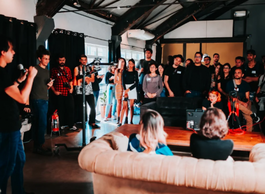 Group of People Standing in a Room