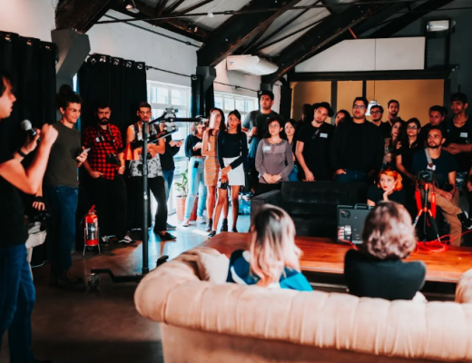 Group of People Standing in a Room