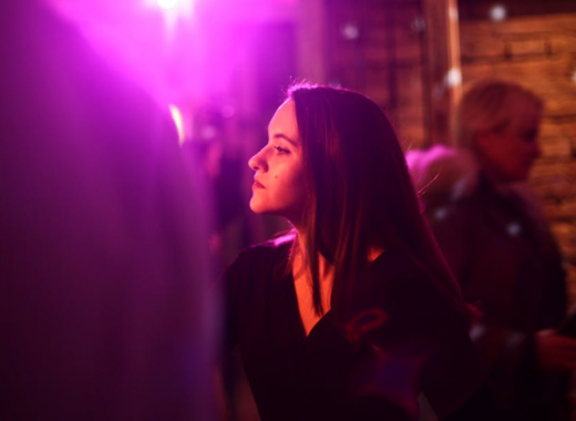 Dark Haired Woman at a Business Event