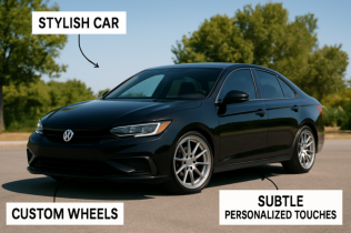 Car with Descriptive Text