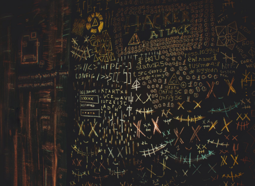 Handwritten Code on a Chalkboard