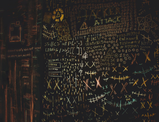 Handwritten Code on a Chalkboard