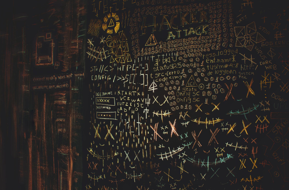 Handwritten Code on a Chalkboard