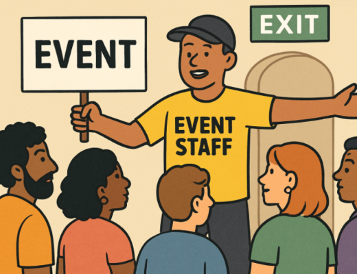 Cartoon Depiction of a Crowd at an Event