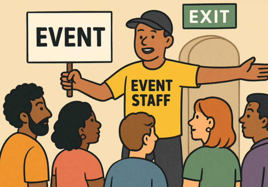 Cartoon Depiction of a Crowd at an Event