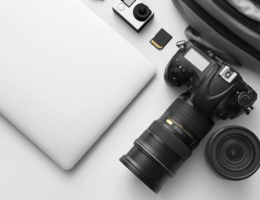 Professional Camera Sitting on a Desk