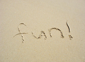 Fun Spelled Out in the Sand