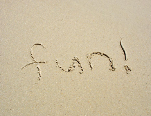 Fun Spelled Out in the Sand