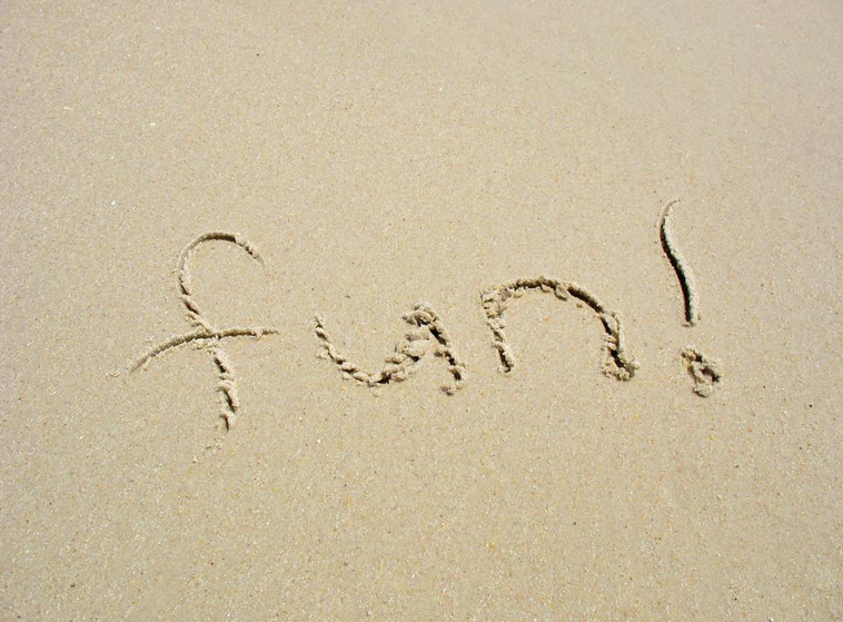 Fun Spelled Out in the Sand