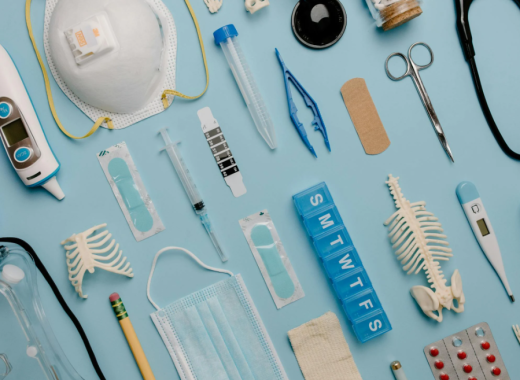 Medical Tools Laid Out on a Tray