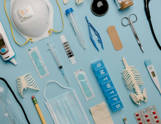 Medical Tools Laid Out on a Tray