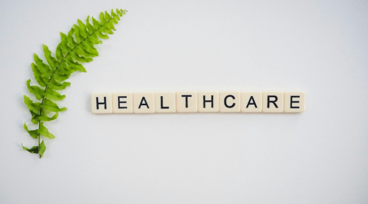 The Word Healthcare Spelled in Scrabble Letters