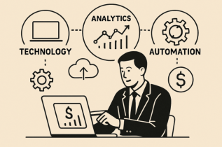 Cartoon Depiction of a Man Juggling Multiple Business Processes