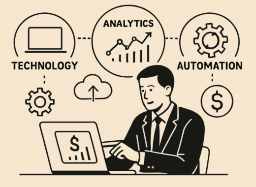Cartoon Depiction of a Man Juggling Multiple Business Processes