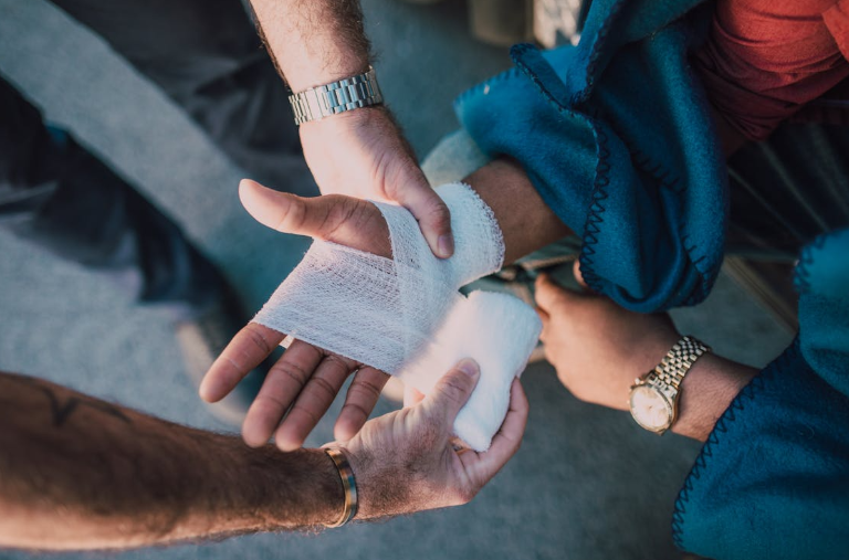 Wounded Hand That's Been Bandaged