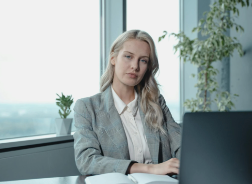 Attractive Woman Wearing a Business Suit