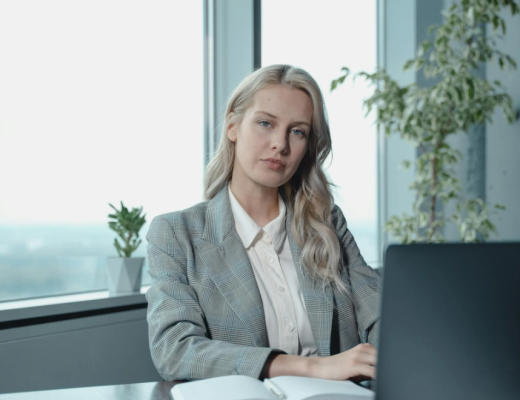 Attractive Woman Wearing a Business Suit