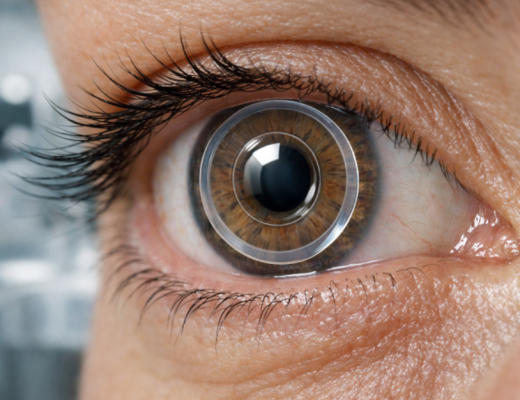 Close Up of Someone with Brown Eyes Wearing a Contact Lens