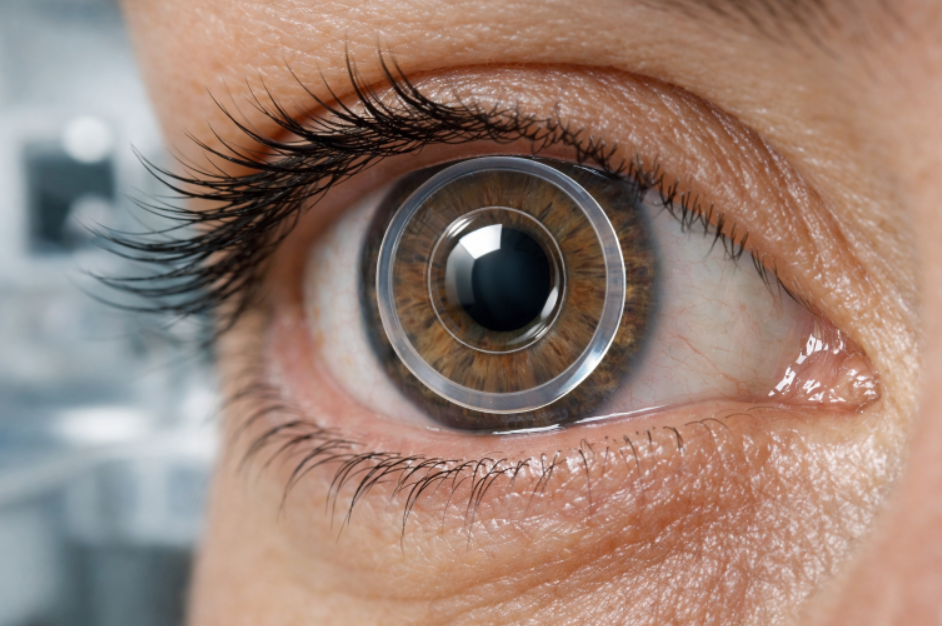 Close Up of Someone with Brown Eyes Wearing a Contact Lens