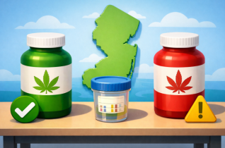 Cartoon Depiction of Marijuana, CBD and the State of NJ