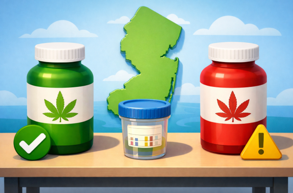 Cartoon Depiction of Marijuana, CBD and the State of NJ