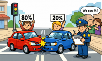 Cartoon Depiction of a Car Accident