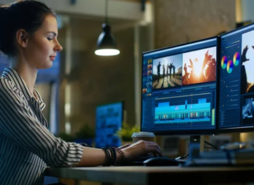 Caucasian Woman Working on Graphic Design
