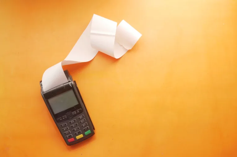 Paper Calculator with Orange Background
