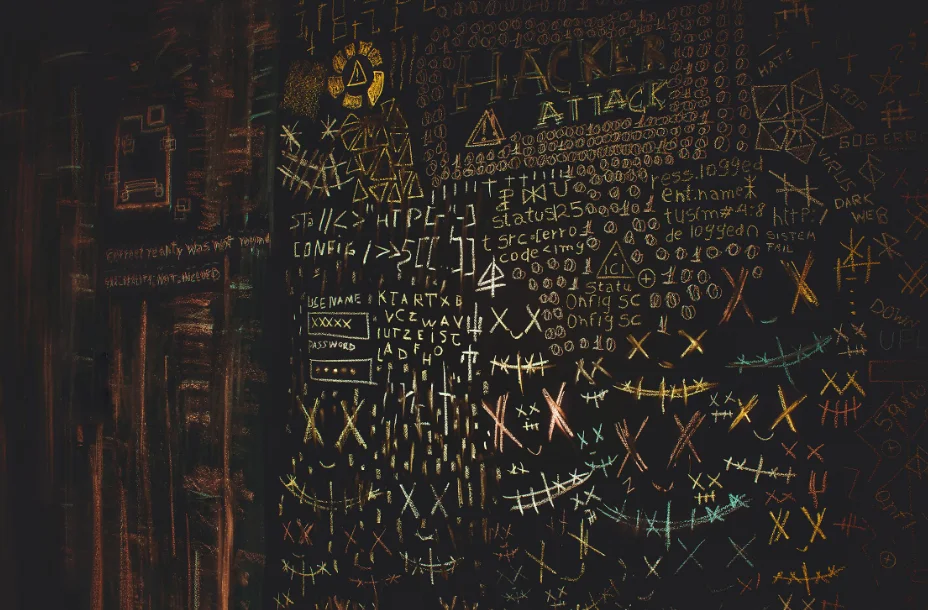 Handwritten Code on a Chalkboard