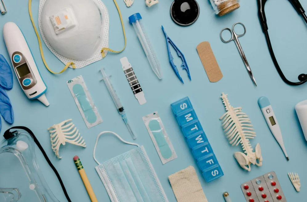 Medical Tools Laid Out on a Tray